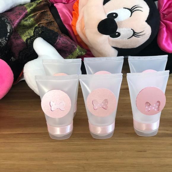 Bisnaga para Álcool em Gel Personalizada tema Minnie Rosa