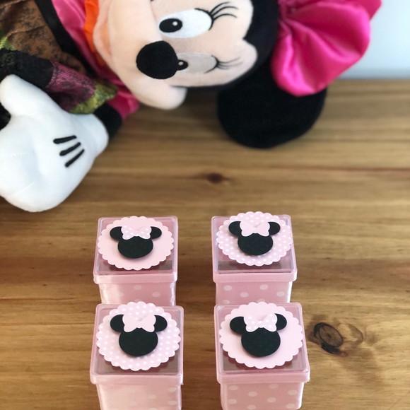Caixa Acrílica Personalizada com o tema Minnie Rosa