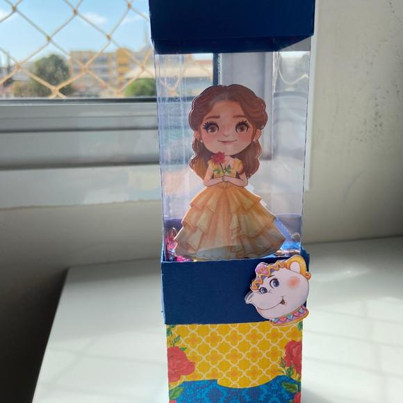 Caixa Dupla Shaker Acetato Personalizada Tema Bela e a Fera
