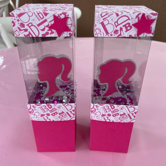 Caixa Dupla Shaker com Acetato Personalizada no Tema Barbie!
