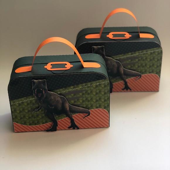 Caixa Lembrancinha Maleta Personalizada no Tema Dinossauros!