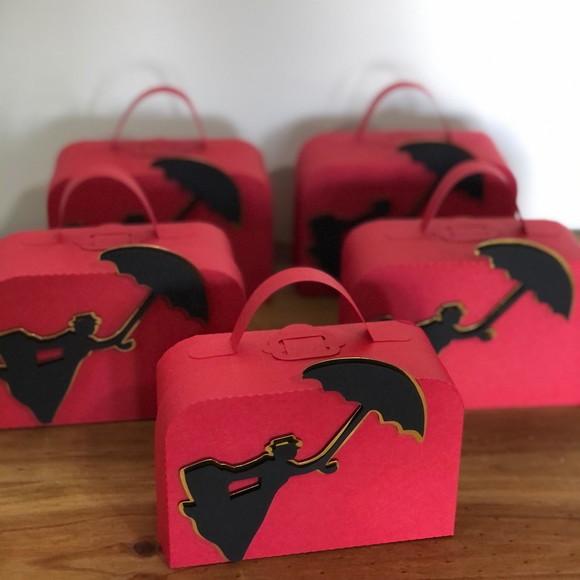 Caixa Lembrancinha Maleta Personalizada no tema Mary Poppins