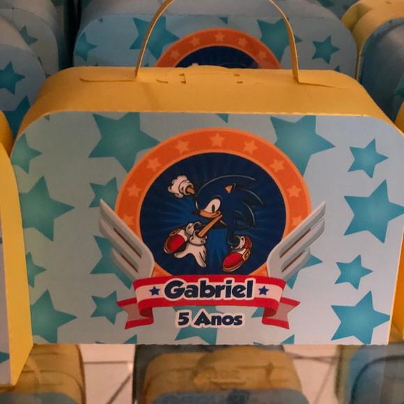Caixa Lembrancinha Maleta Personalizada no Tema Sonic!
