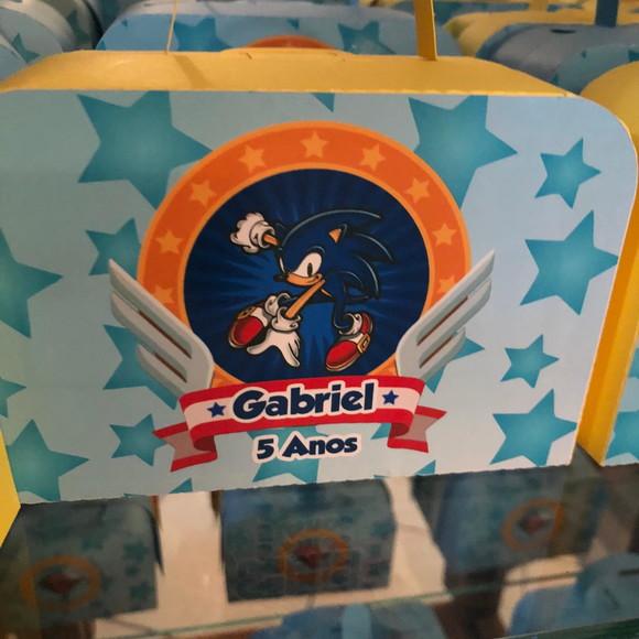 Caixa Lembrancinha Maleta Personalizada no Tema Sonic!