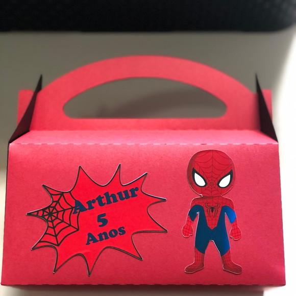 Caixa Maleta Personalizada no tema Homem Aranha