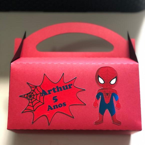 Caixa Maleta Personalizada no tema Homem Aranha