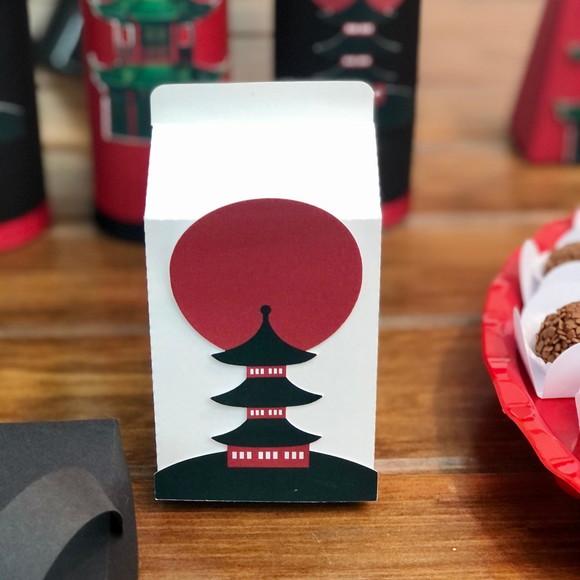 Caixa Milk Personalizada No Tema Oriental Japão!