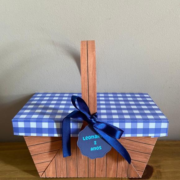 Cesta Piquenique Xadrez Azul!