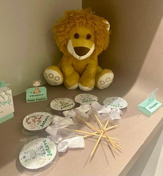 Kit 10 Adesivos para Pirulitos Personalizado no tema Safári