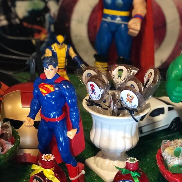 Kit 10 Adesivos para Pirulitos Personalizado Super Heróis