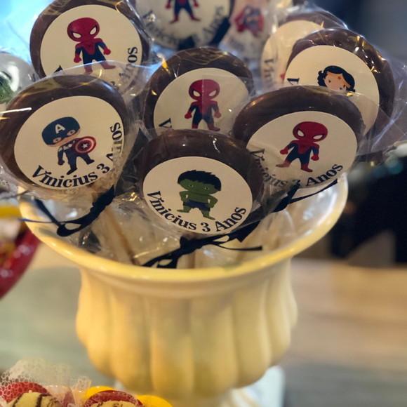 Kit 10 Adesivos para Pirulitos Personalizado Super Heróis