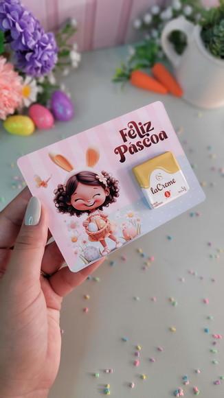 Lembrancinha Páscoa Card com Chocolate.