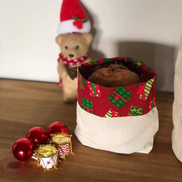 Porta Panettone em tecido que vira mini cesto!