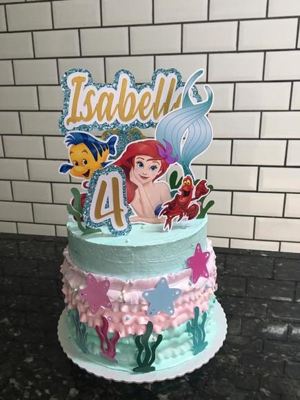 Topo de Bolo Personalizado no Tema a Pequena Sereia!