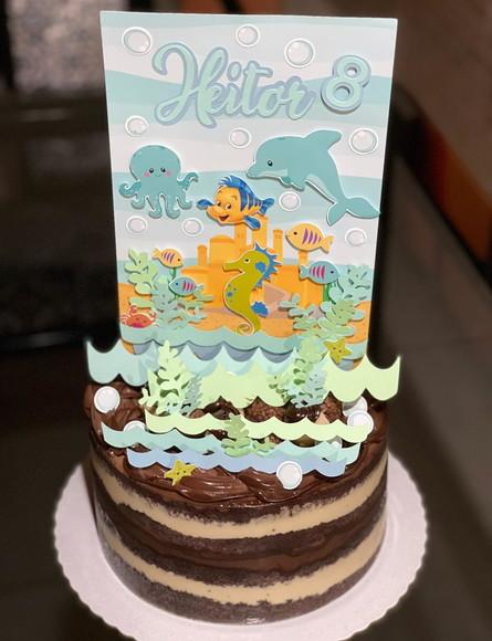 Topo de Bolo Personalizado no Tema Fundo do Mar!
