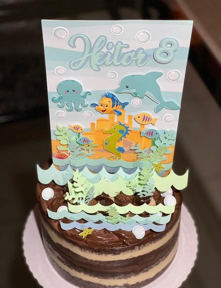 Topo de Bolo Personalizado no Tema Fundo do Mar!