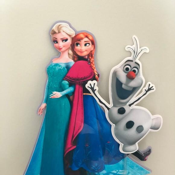 Topo de Bolo Personalizado no Tema Frozen