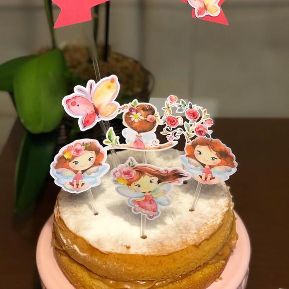 Topo de Bolo Personalizado no Tema Jardim das Fadas!