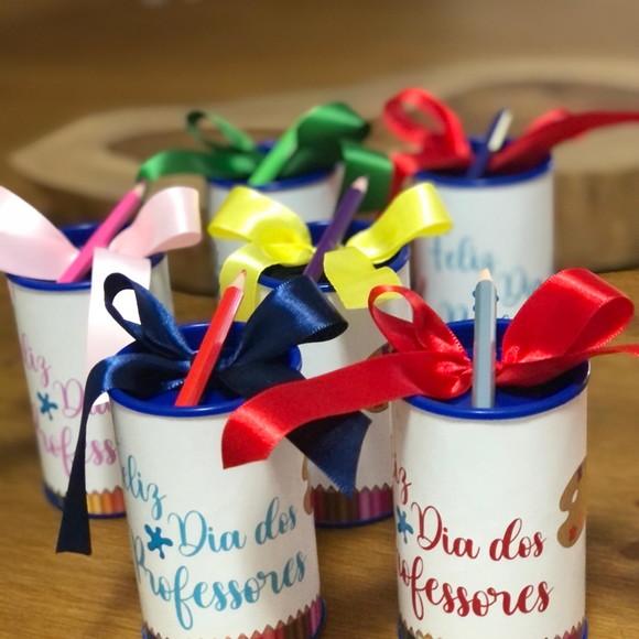 Tubo Cofre Personalizado no tema Dia dos Professores