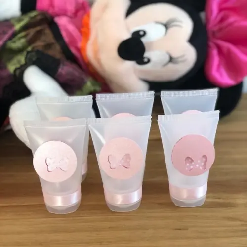 Bisnaga para Álcool em Gel Personalizada tema Minnie Rosa