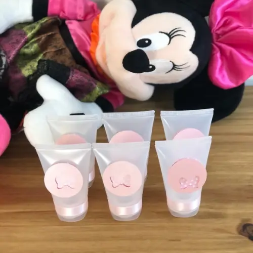 Bisnaga para Álcool em Gel Personalizada tema Minnie Rosa