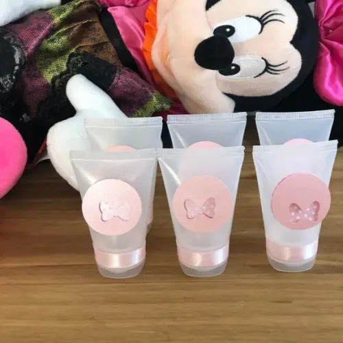 Bisnaga para Álcool em Gel Personalizada tema Minnie Rosa