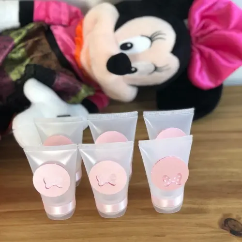 Bisnaga para Álcool em Gel Personalizada tema Minnie Rosa