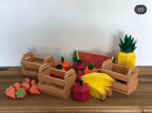 Caixa Caixote de Feira Personalizada no Tema Frutinha!