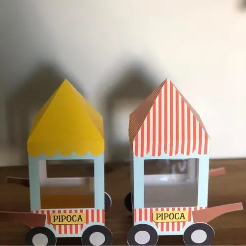 Caixa Carrinho de Pipoca Personalizada no tema da Festa!
