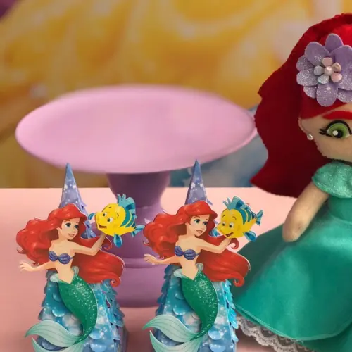 Caixa Cone Personalizada No Tema Princesa Ariel