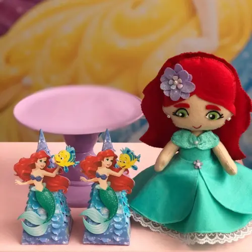 Caixa Cone Personalizada No Tema Princesa Ariel
