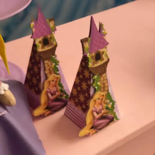Caixa Cone Personalizada No Tema Rapunzel