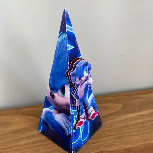 Caixa Cone Personalizada no Tema Sonic!