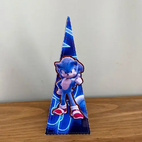 Caixa Cone Personalizada no Tema Sonic!
