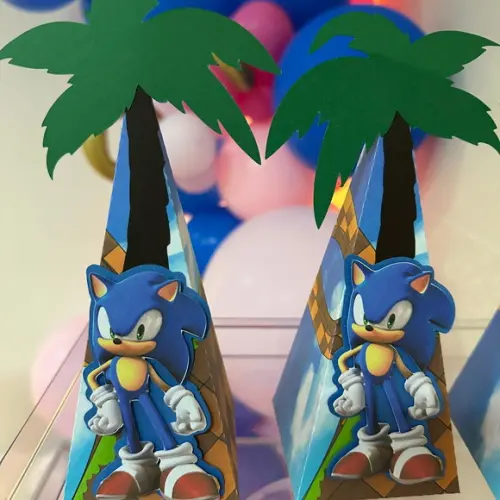 Caixa Cone Personalizada no Tema Sonic!