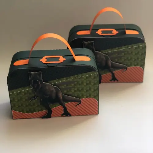 Caixa Lembrancinha Maleta Personalizada no Tema Dinossauros!