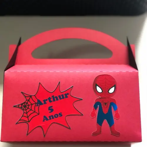 Caixa Maleta Personalizada no tema Homem Aranha