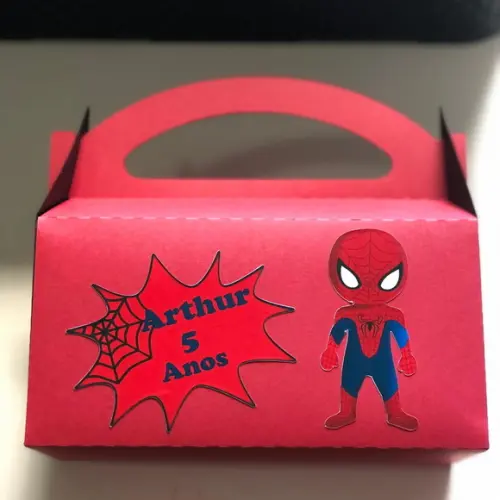 Caixa Maleta Personalizada no tema Homem Aranha