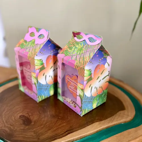 Caixa Milk com Shaker no Tema Carnaval Tropical!