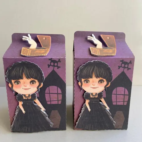 Caixa Milk Personalizada no Tema Wandinha!!!