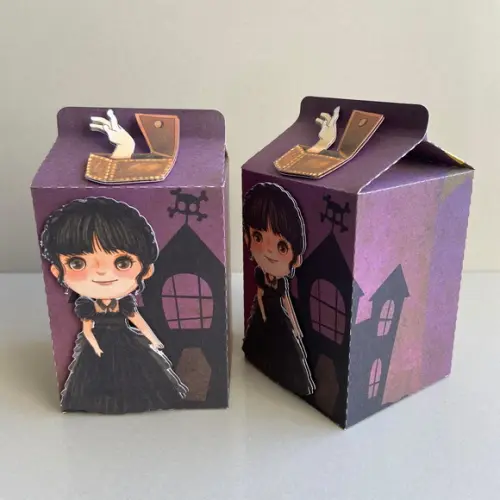 Caixa Milk Personalizada no Tema Wandinha!!!
