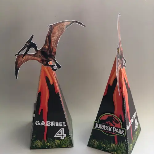 Caixas Cone Personalizada no tema Dinossauro Jurassic Park