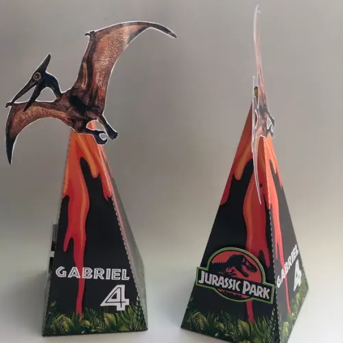 Caixas Cone Personalizada no tema Dinossauro Jurassic Park