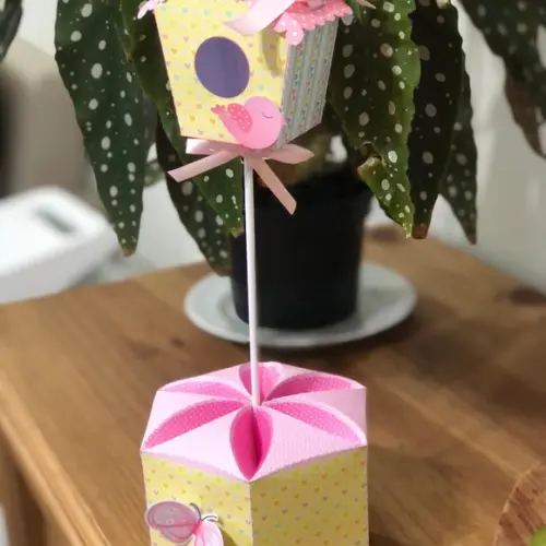 Centro de Mesa Personalizado no Tema Jardim!