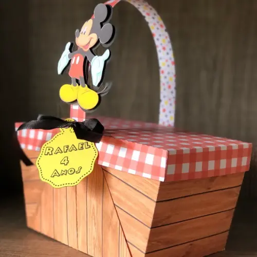 Cesta Piquenique Personalizada no Tema Mickey!
