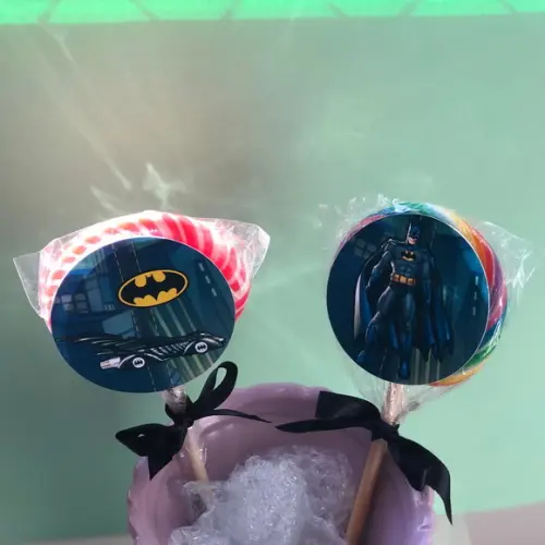 Kit 10 Adesivos para Pirulitos Personalizado no tema Batman