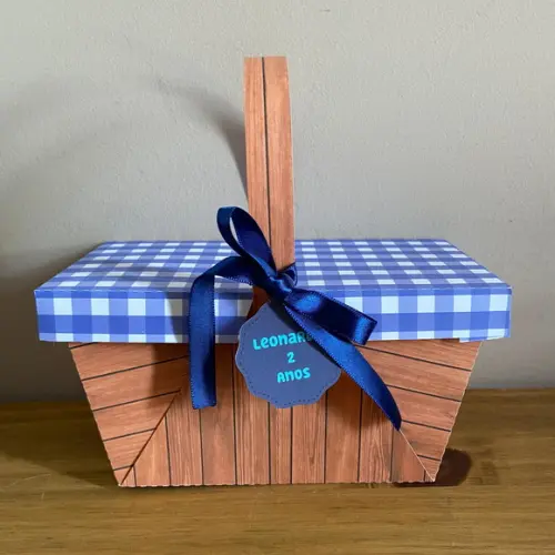 Cesta Piquenique Xadrez Azul!