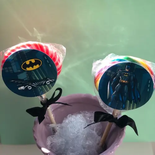 Kit 10 Adesivos para Pirulitos Personalizado no tema Batman