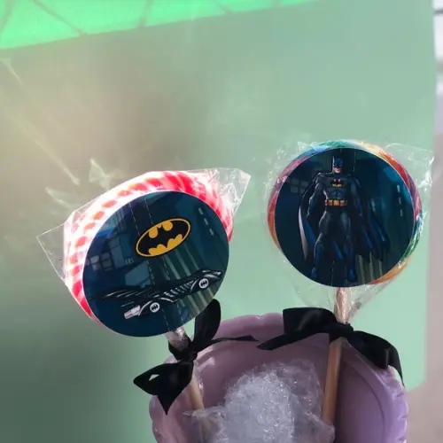 Kit 10 Adesivos para Pirulitos Personalizado no tema Batman