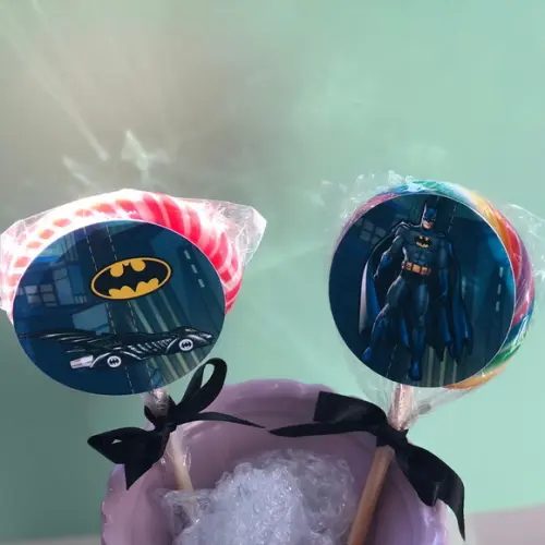 Kit 10 Adesivos para Pirulitos Personalizado no tema Batman